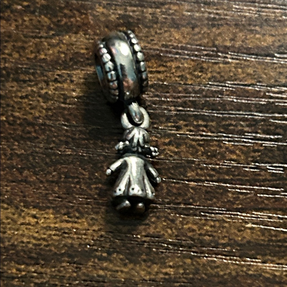 Pandora Silver Girl Charm Necklace Pendant